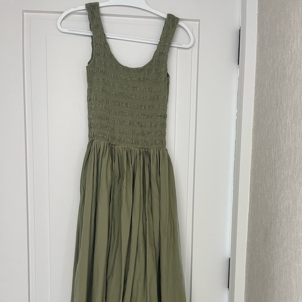 PISTOLA drop waist green dress